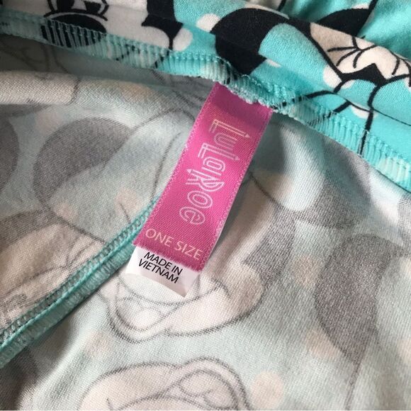LuLaRoe Disney MINNIE Mouse Face AQUA BLUE Polka Dots Leggings - Picture 5 of 6